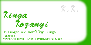 kinga kozanyi business card